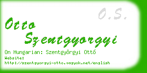 otto szentgyorgyi business card