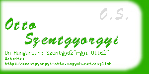 otto szentgyorgyi business card